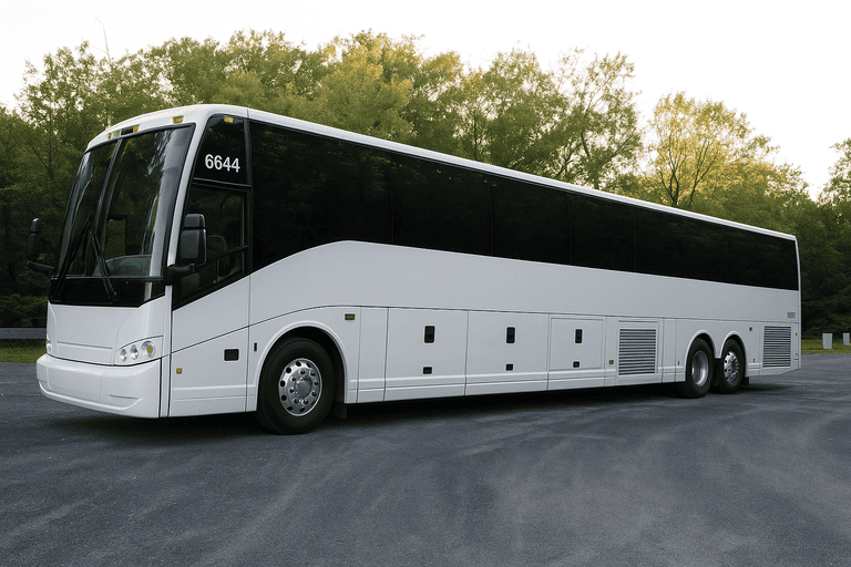 exterior of Sacramento Coach Bus Service coach bus